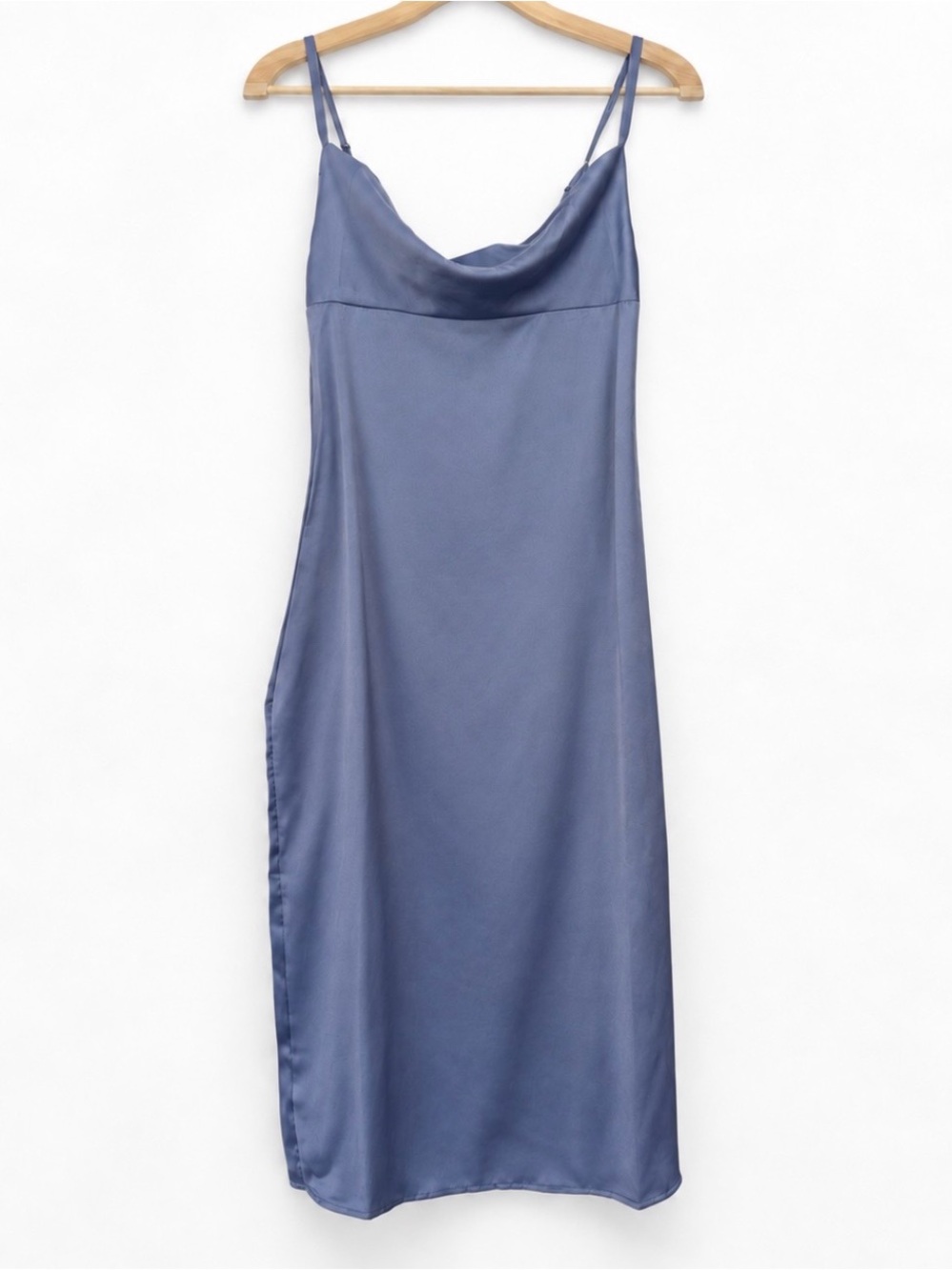 WeWoreWhat Satin Slip Dress in Dusty Blue